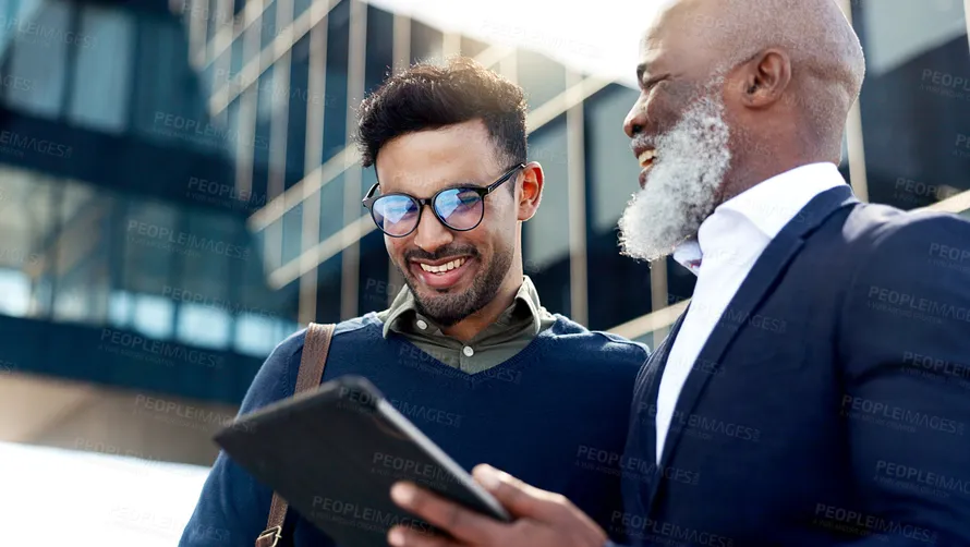 Lawyer with digital tablet working